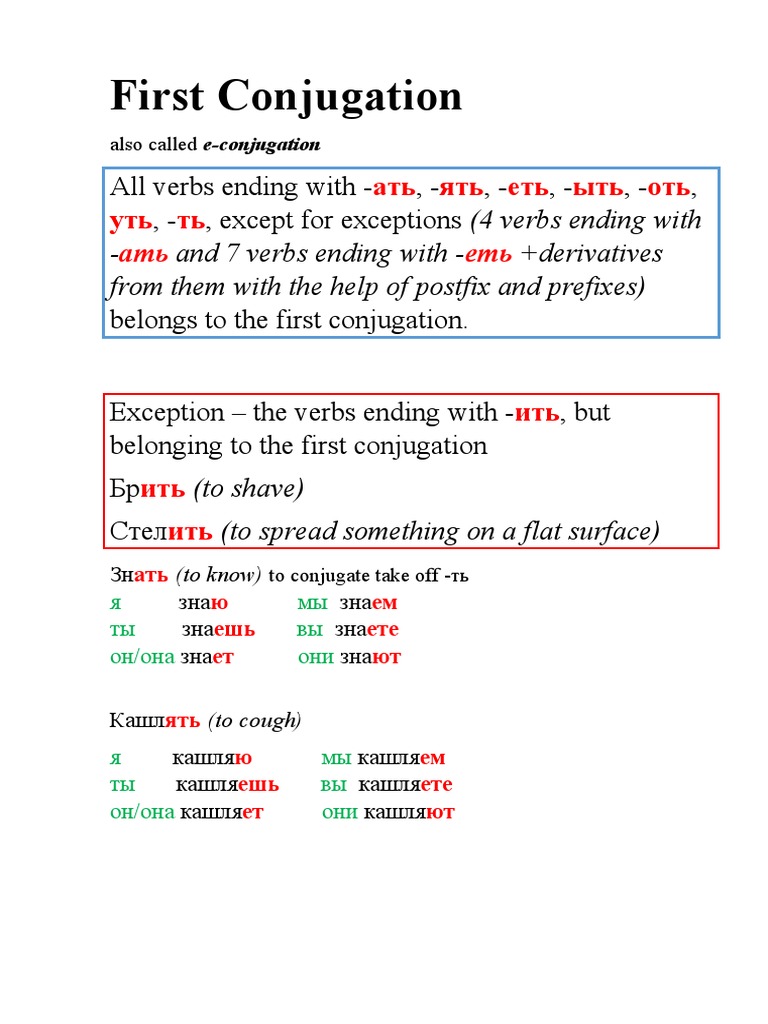 First Conjugation | PDF