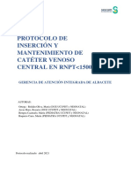 Protocolo de Inserción Y Mantenimiento de Catéter Venoso Central en RNPT 1500 GR