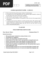 Sample Question Paper - 2 (2022-23) : Set No Roll No