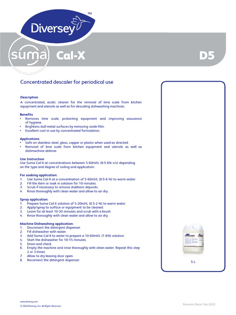 Suma Cal-X (E) - PIS 2022 | PDF | Dishwasher | Materials