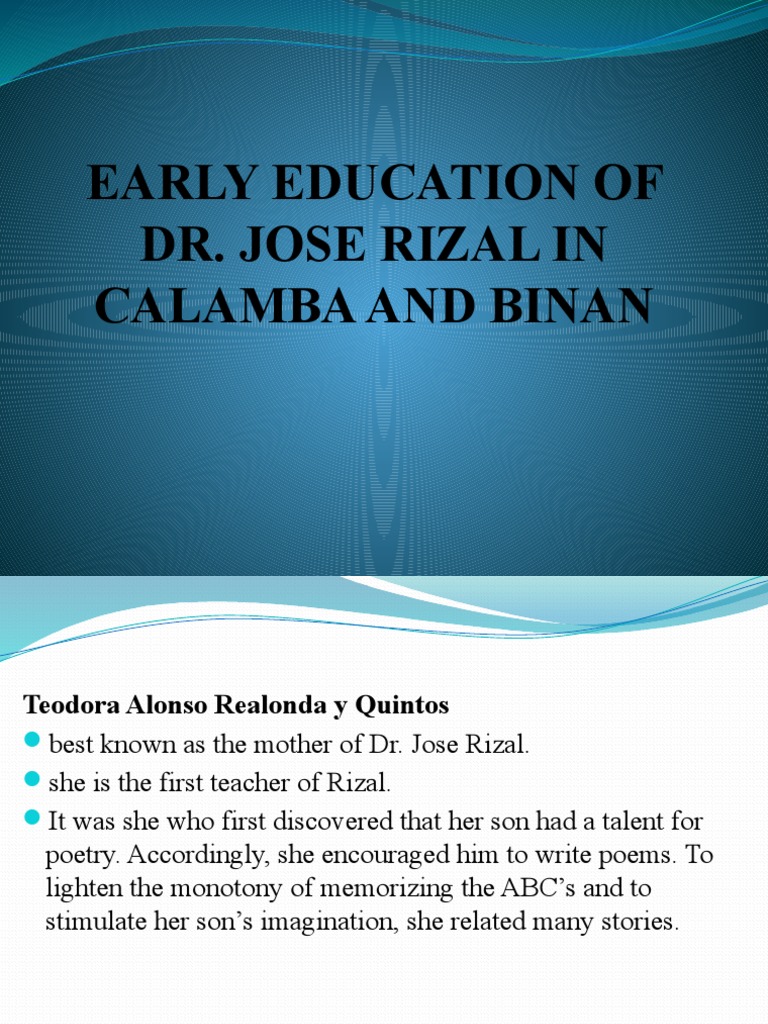 Early Education of Dr. Jose Rizal | PDF | Spanish Colonization Of The ...