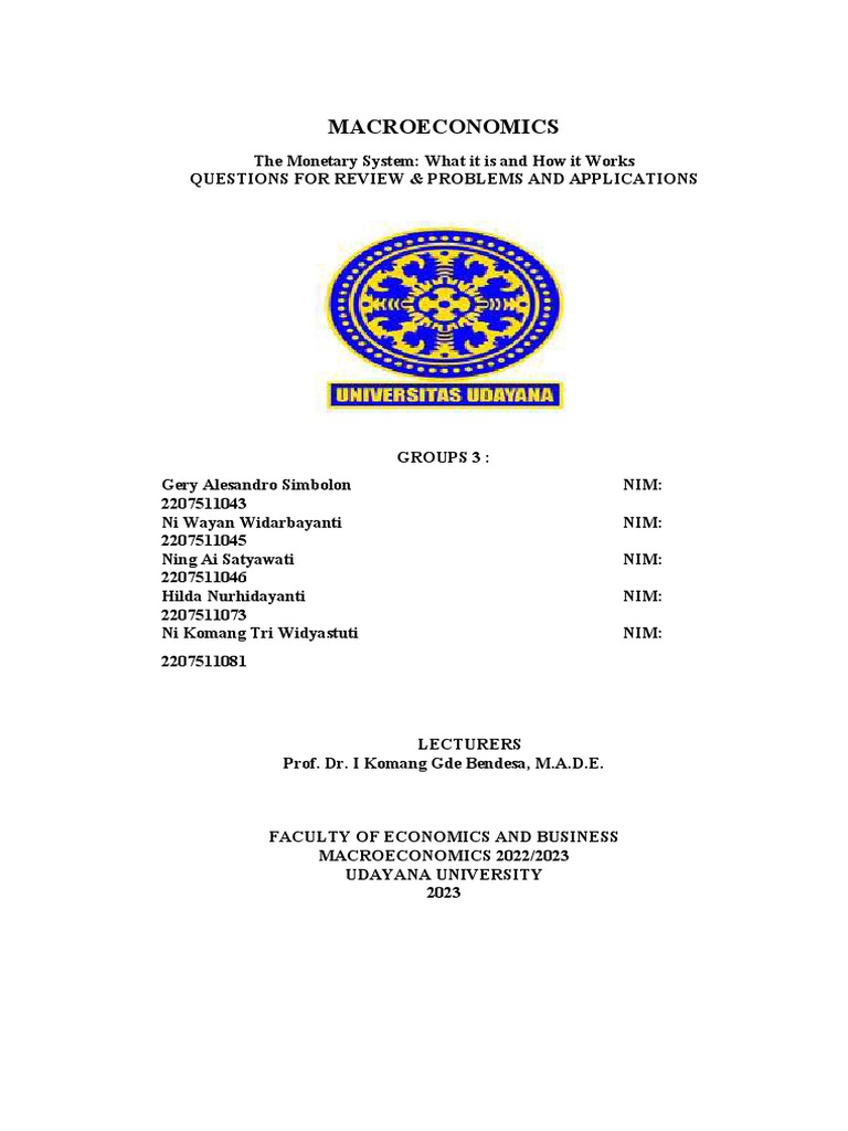 Groups 3 qna the monetary system what it is and how it works pdf