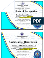 Dfot Certificate of Recognition