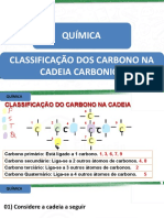 Classificação de carbonos em cadeias