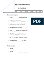 Pocket Poem Worksheet