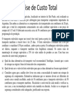 Análise do custo total de transporte rodoviário e marítimo