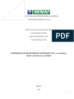 SENAI - A IMPORTÂNCIA DA MÃO-DE-OBRA NA CONSTRUÇÃO CIVIL: e Sua Influência Política e Econômica Na Sociedade