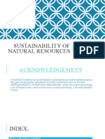 Sustainability of Natural Resources