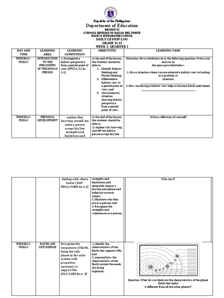 Week 1 Grade 1112 PDF
