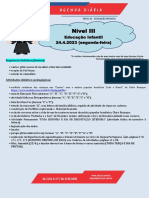 Nível III: Educação Infantil 24.4.2023 (Segunda-Feira)