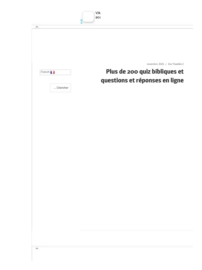 Quiz Biblique : 2000 Questions et Réponses | PDF | Évangile selon Jean ...
