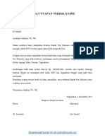 417 - Contoh Surat Ucapan Terima Kasih Atas Sumbangan Bantuan Dana Yang Diberikan