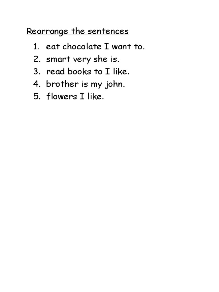 Sentence Rearrangement Exercise | PDF