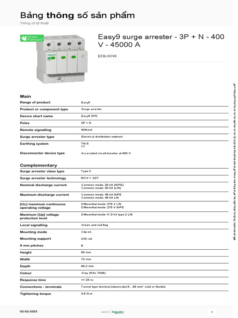 Easy9 EZ9L33745 | PDF | Electrical Engineering | Electricity