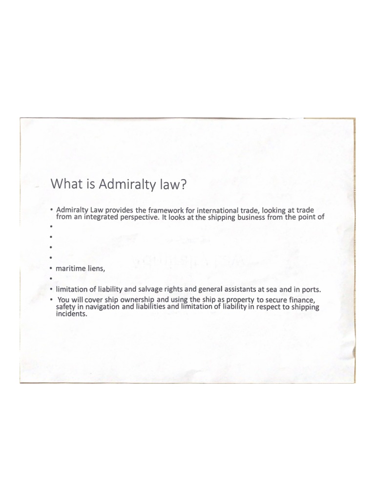 What Is Admiralty Law PDF PDF