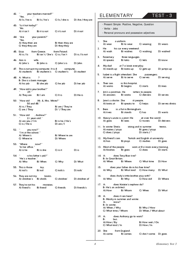 Grammar Test | PDF | Syntax | Linguistic Morphology