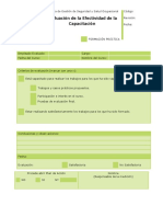 Evaluación de La Efectividad de Capacitación