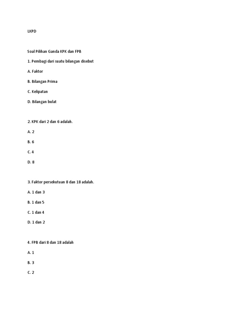 Lkpd Kpk Dan Fpb Pdf