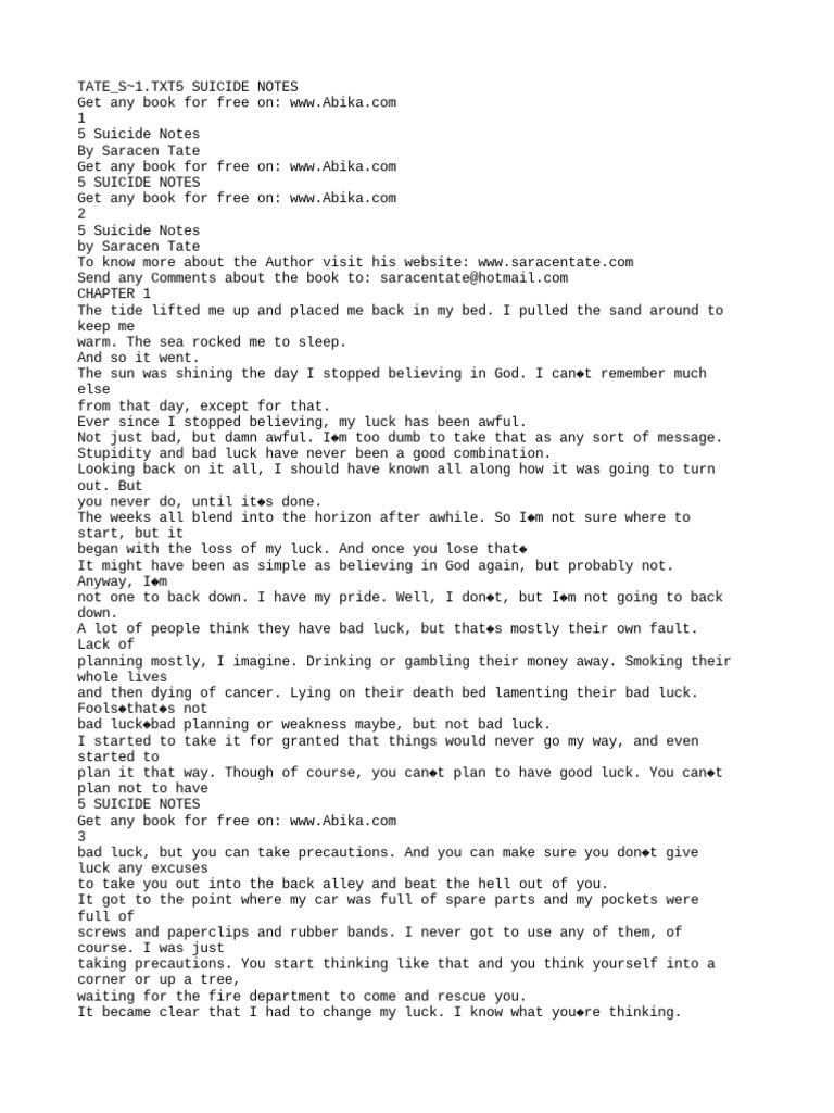 5 Suicide Notes | PDF