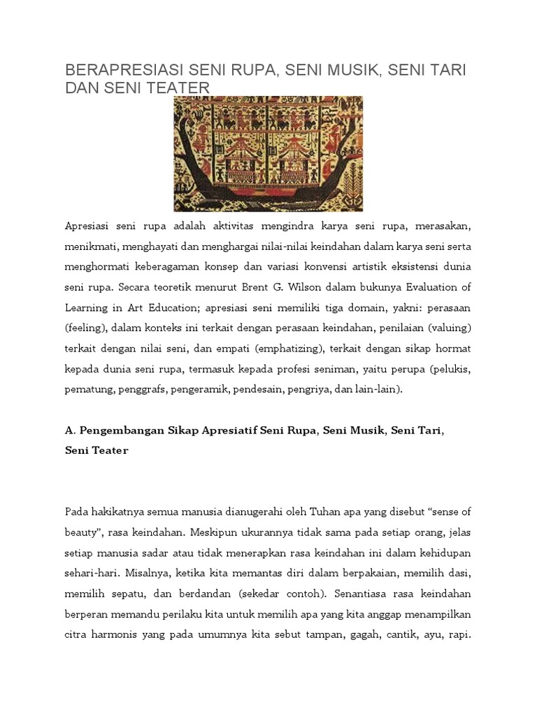 Pengembangan Sikap Apresiatif Seni | PDF
