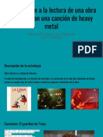 Introducción A La Lectura de Una Obra Literaria Con Una Canción de Heavy Metal