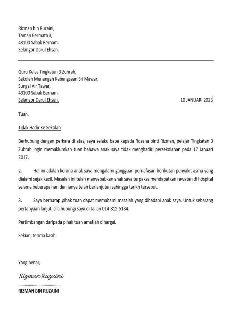 Surat Rasmi Document Pdf
