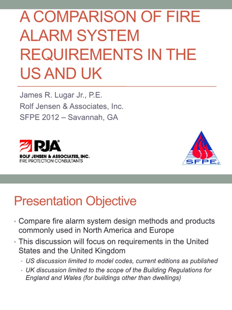 A Comparison of Fire Alarm System Requirements in The Us and Uk PDF