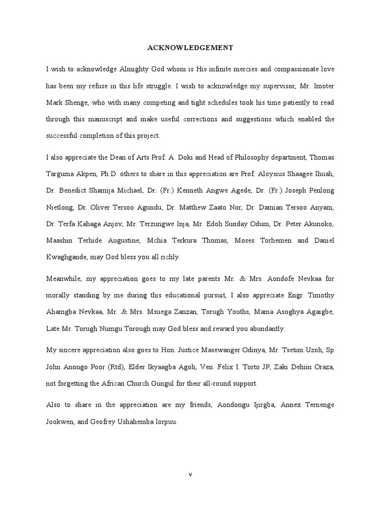 Acknowledgements for Academic Project | PDF