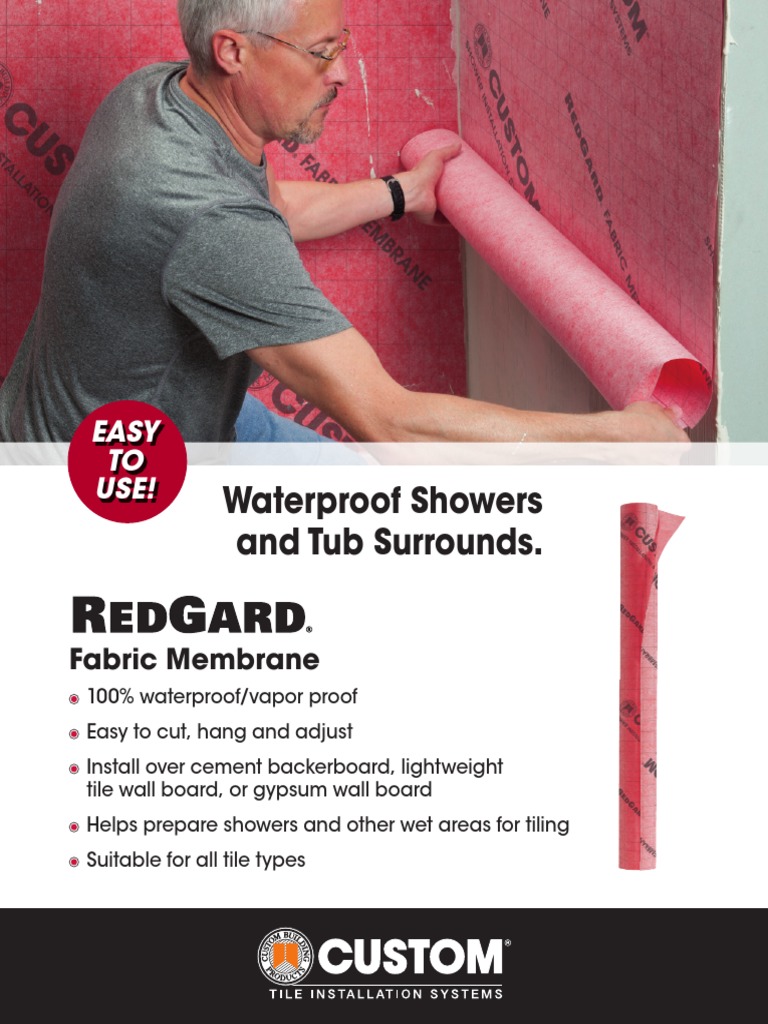 RedGard Fabric Membrane Sell Sheet 2021 0525 PDF Drywall Shower