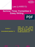 Seminar 3 Summary Slides - Formalities