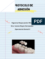 Protocolo de Adhesión: Figueroa Roque Javier Efren Dra. Ivonne Reyes Hernandez Operatoria Dental V