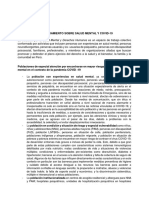 Pronunciamiento Salud Mental y COVID 19 PDF