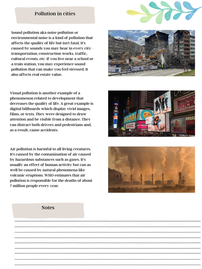 Types of Urban Pollution Explained | PDF