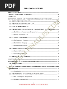 Company Law Notes COHIMS PDF