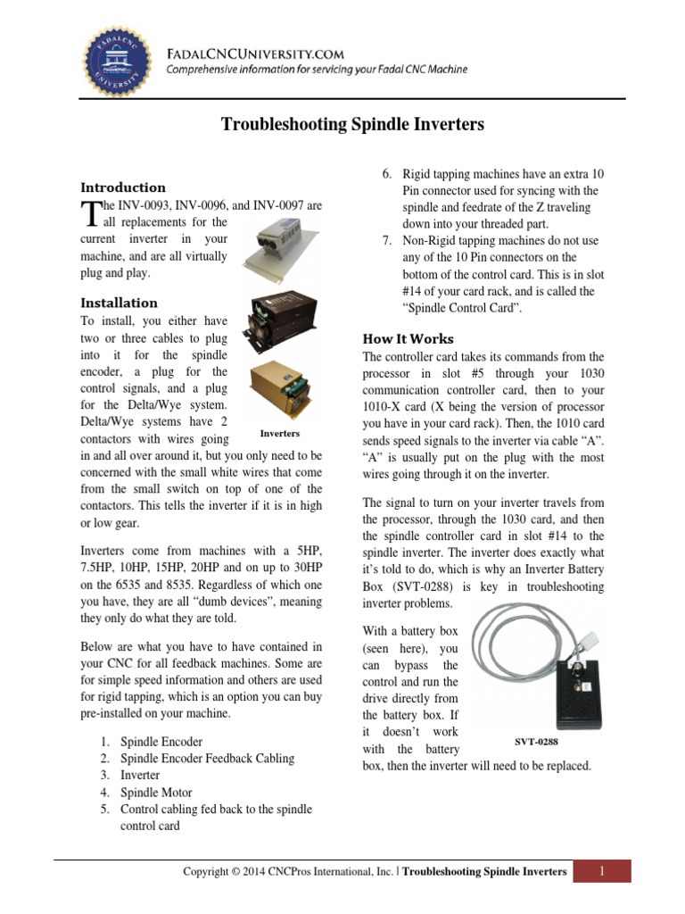 Troubleshooting_Spindle_Inverters PDF Electrical Connector