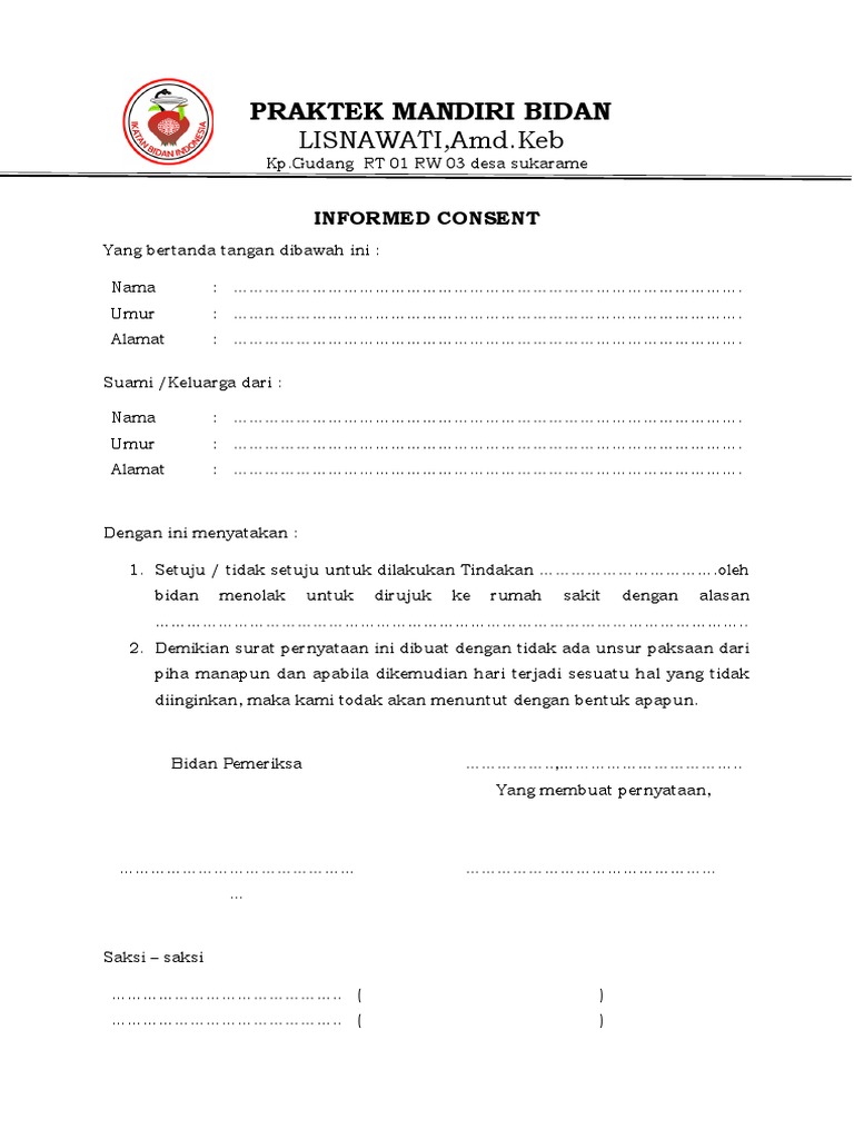 Informed Consent Persalinan | PDF