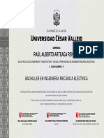 Universidad César Vallejo otorga título de Bachiller en Ingeniería Mecánica Eléctrica