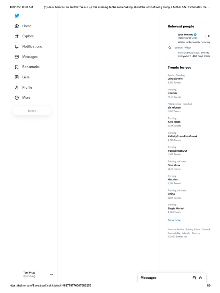 Jack Monroe On Twitter Woke Up This Morning To The Radio PDF Cost Of Living Economies