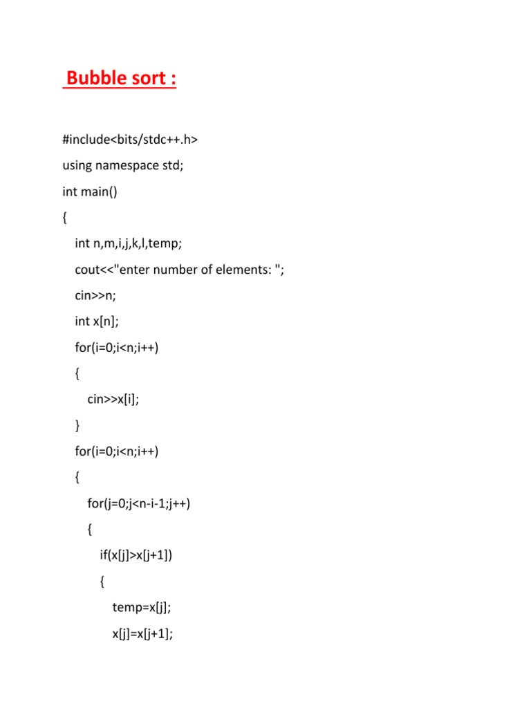 Bubble Insertion Selection Merge Quick Heap Sort Algorithms | PDF ...