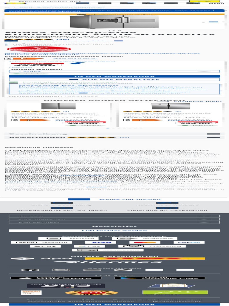 MDRS678FGF02 | LIDL Side-by-Side PDF Midea PDF Kühlschrank