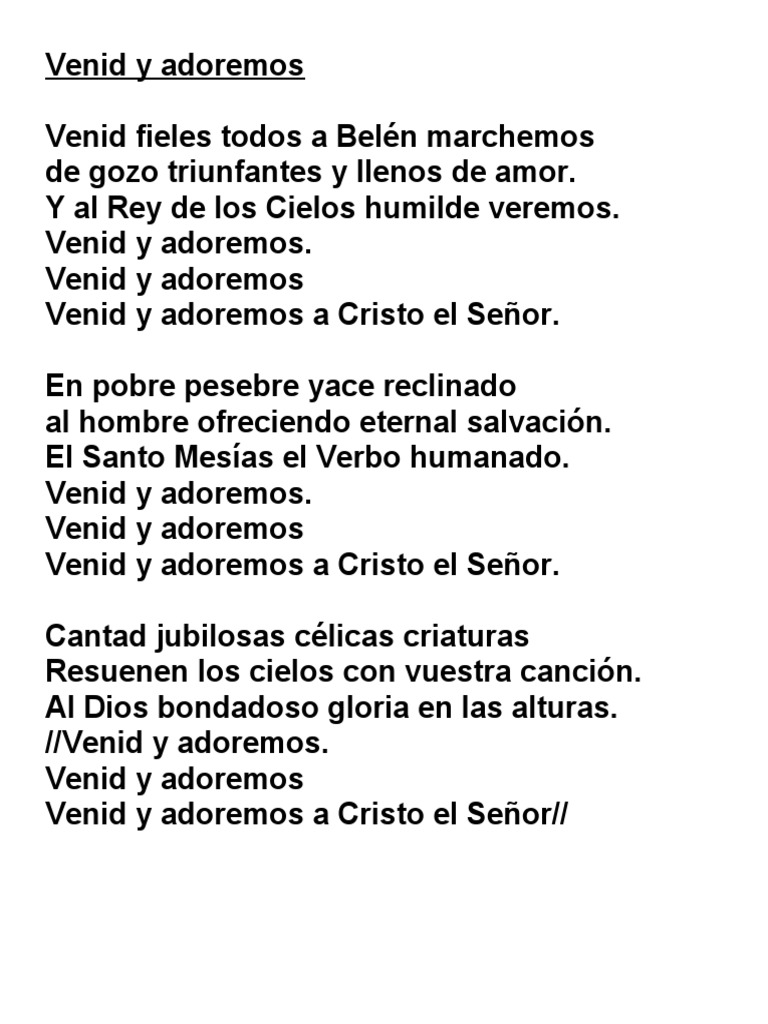 Venid y Adoremos: Himno Navideño | PDF | Religión y espiritualidad