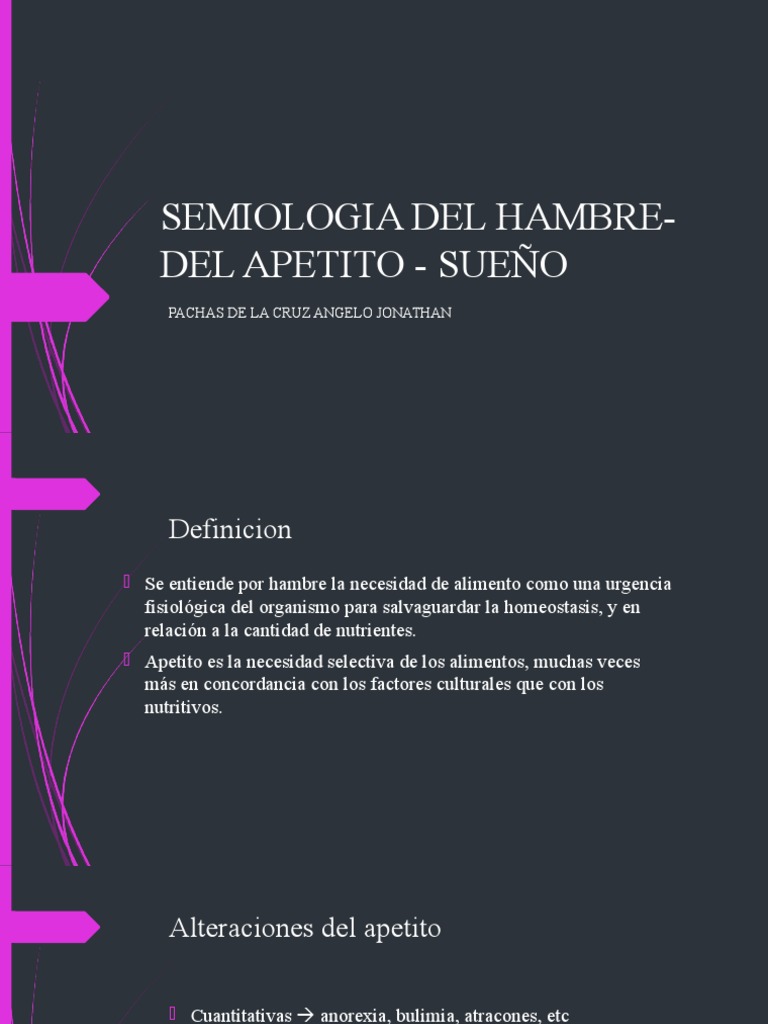 Semiologia Del Hambre y Sueño - Psiquiatria | PDF | Dormir ...