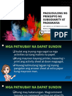 Week 3-4 Pagsusulong NG Prinsipyo NG Subsidiarity at Pagkakaisa