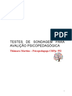 Avaliação psicopedagógica para alunos do 1o ao 3o ano