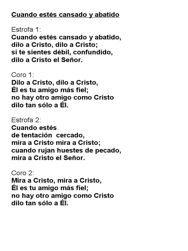 Cuando Estés Cansado y Abatido | PDF