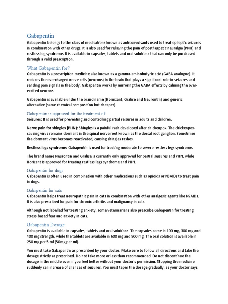 GABAPENTIN PACKAGE INSERT PDF intelligence overview
