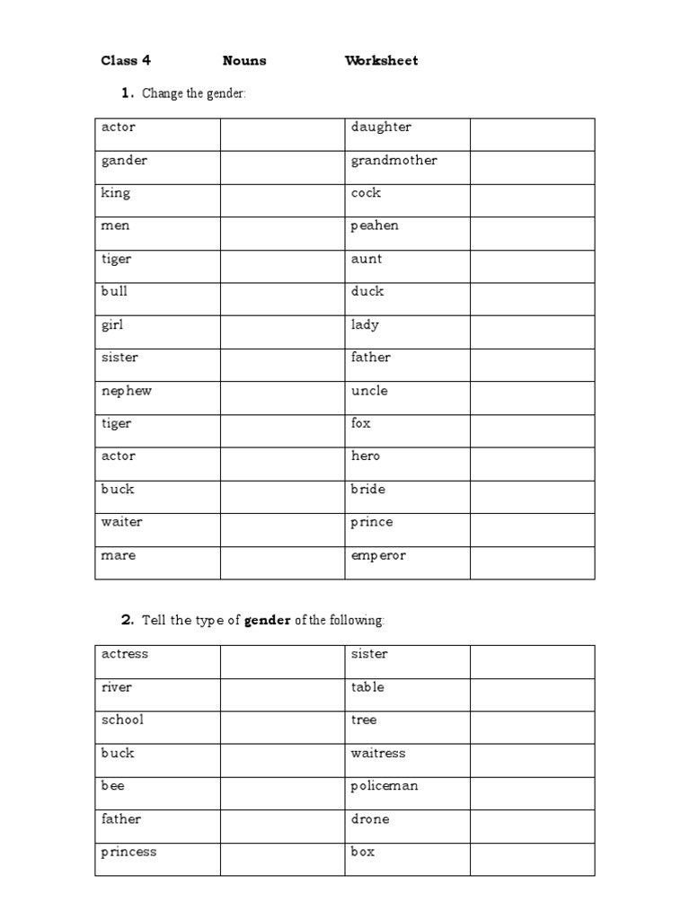 Nouns Class 4 | PDF