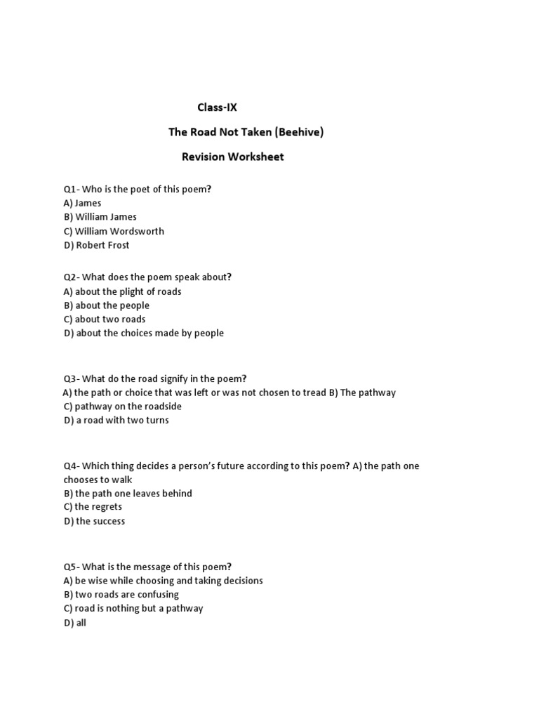 C9LLBCh1b The Road Not Taken PDF | PDF