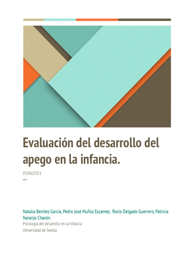 Evaluación del apego en la infancia | PDF | Teoría de apego | Las emociones