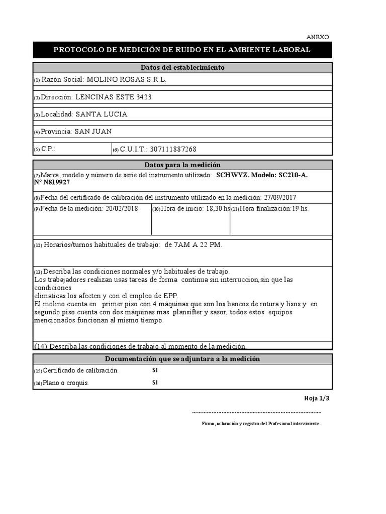 Protocolo de Medición de Ruido Laboral | PDF | Decibel | ruido
